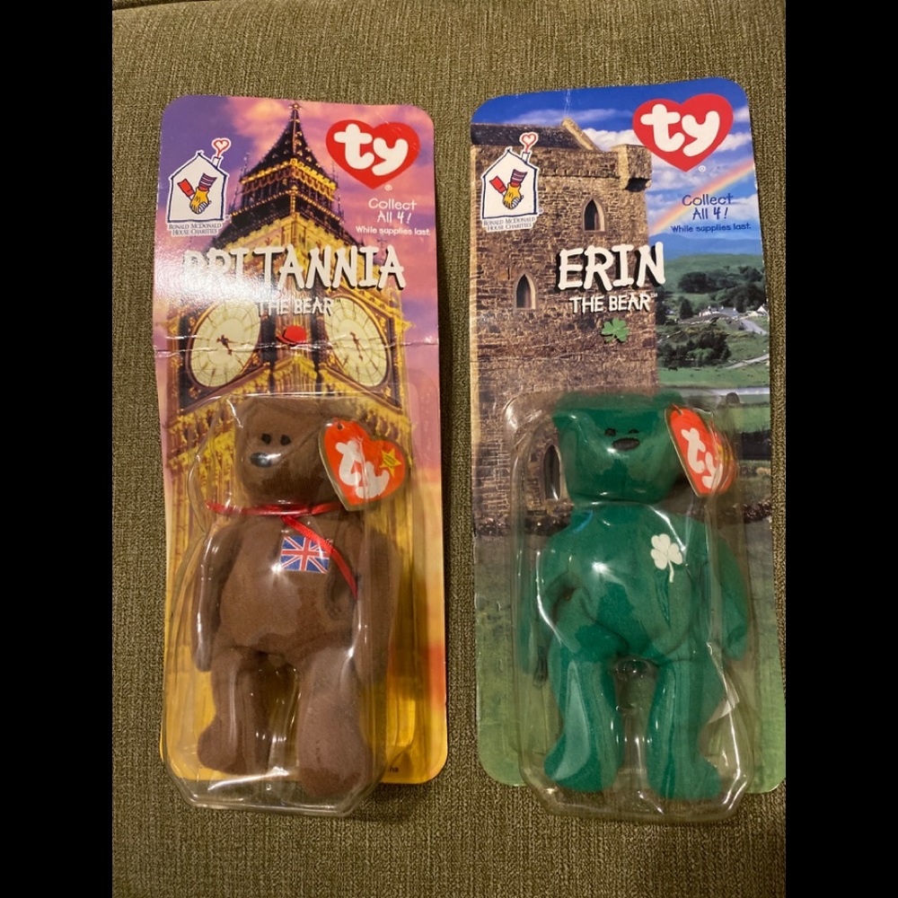 Brittania and Erin Ty Beanie Babies 1997